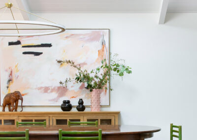 dining room with skylight