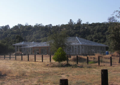 energy efficient recycled steel home during the construction process