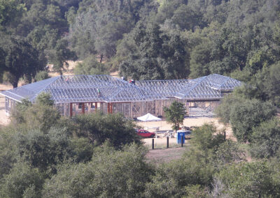 energy efficient recycled steel home during the construction process