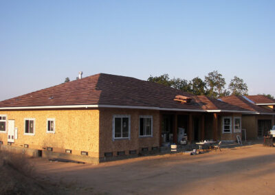 energy efficient recycled steel home during the construction process