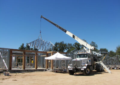 energy efficient recycled steel home during the construction process