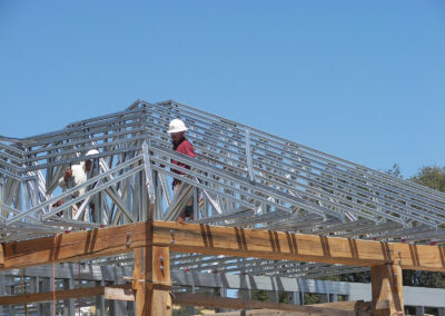 energy efficient recycled steel home during the construction process