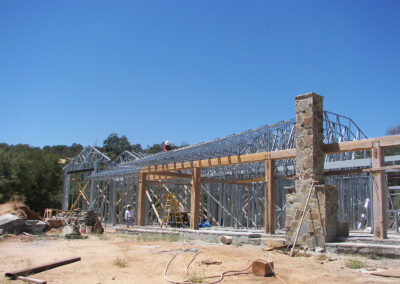 energy efficient recycled steel home during the construction process